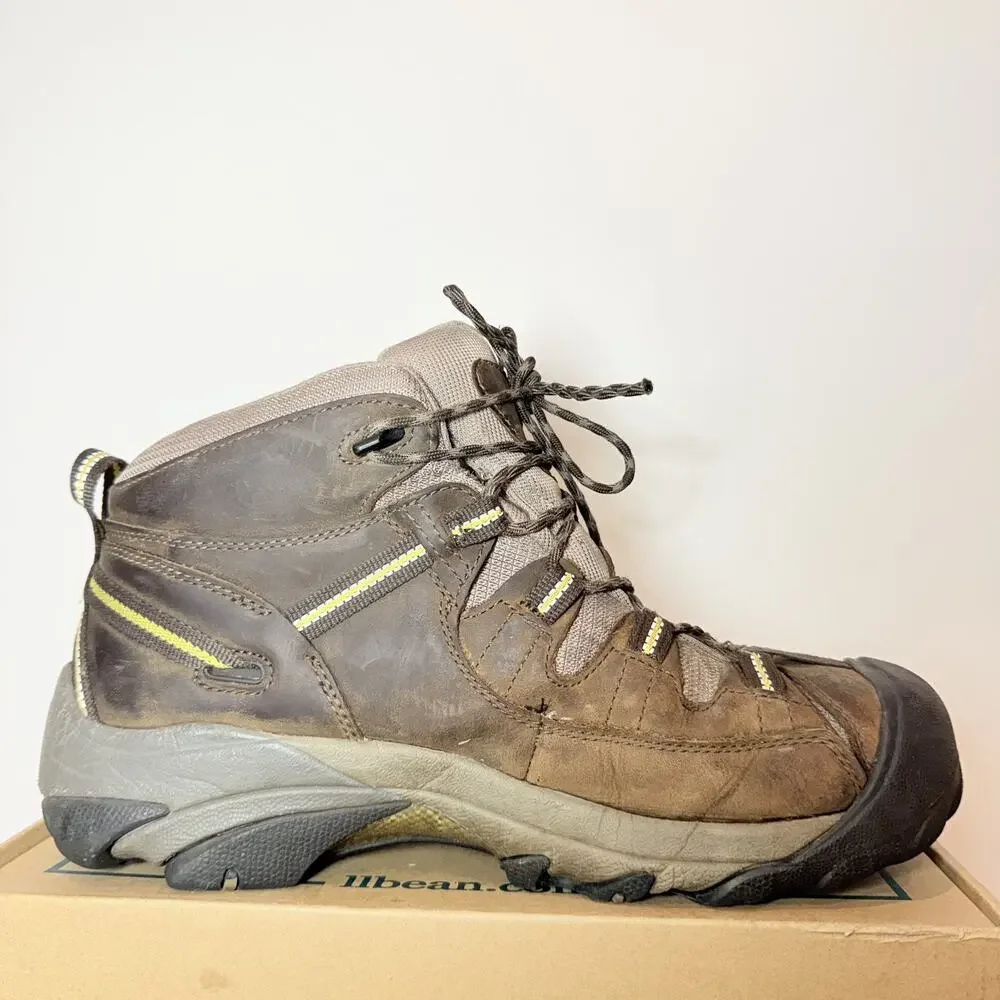 Men's Size 11 Keen Targhee II Mid Waterproof Hiking Boots Brown Leather Trail